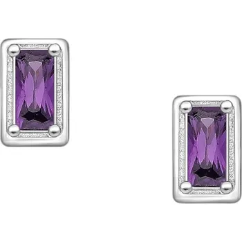 Náušnice Stříbrné náušnice Cyra FIALOVÉ