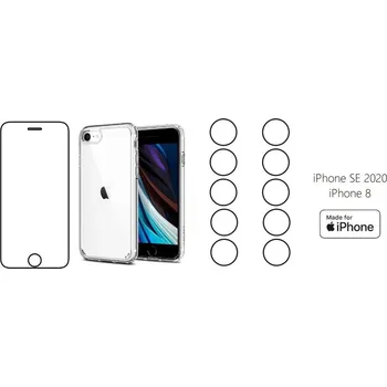 Náhradní díl pro mobilní telefon START PACK - hydrogelová ochranná fólie + 10ks fólie na zadní kameru + průhledný kryt pro iPhone 8/SE 2020/2022