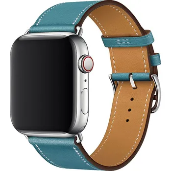 Kožený řemínek pro Apple Watch (42/44/45 mm) Sky Blue