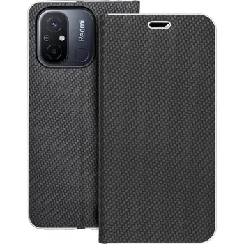 Náhradní kryt pro mobilní telefon Kryt LUNA Book Carbon Xiaomi Redmi 12C černý