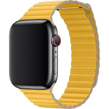 Řemínek na hodinky Kožený řemínek Leather Loop pro Apple Watch (42/44/45mm) Meyer Lemon
