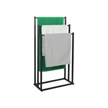 Věšák Stojan na věšák na ručníky černý