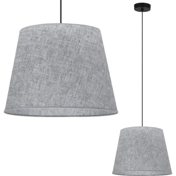 Závěsné svítidlo Len1, 1x šedé textilní stínítko, (fi 38 cm), b