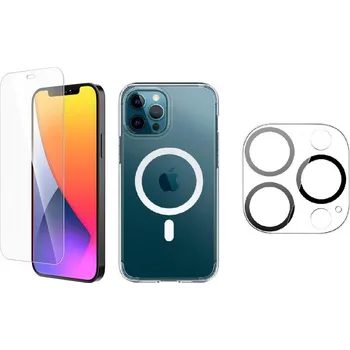Náhradní díl pro mobilní telefon 3PACK - Ochranné sklo + Crystal Air kryt s Magsafe + ochranné sklíčko kamery pro iPhone 12 Pro Max