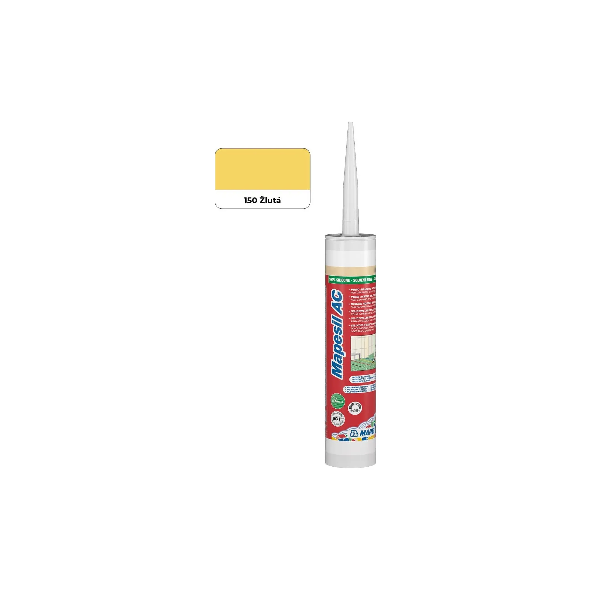 Fotografie 2 - Stavební silikon Mapei Mapesil AC 310 ml 150 žlutý