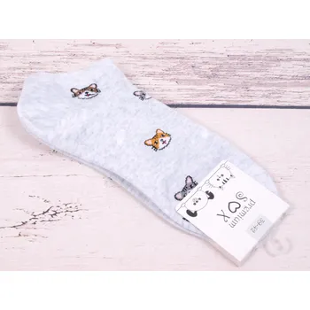 Dámské ponožky CNB BERLIN Ponožky DE 36390 nízké kotníkové šedé s kočkami velikosti ponožek: 26-28 (EUR vel. 39-42)