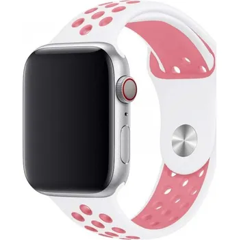 Řemínek na hodinky Řemínek pro Apple Watch (38/40/41 mm) Sport, white-Pink (velikost S)