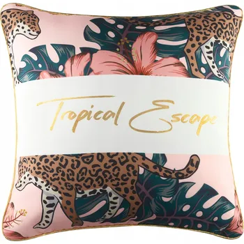 Povlak na dekorativní polštářek Dekorační povlak na polštářek, tropický vzor, 45x45 cm - Escape