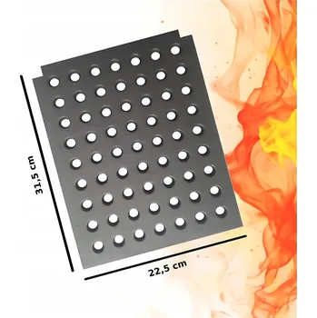 Rošt do krbu a kamen Litinový rošt s otvory do krbu nebo kamen, 31,5x22,5 s výřezem pro krb