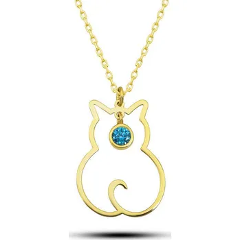 Náhrdelník Stříbrný náhrdelník Cat ZLATÝ