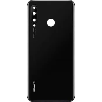 Náhradní kryt pro mobilní telefon Huawei P30 Lite - Zadní kryt - černý - s zadní kamery (náhradní díl)