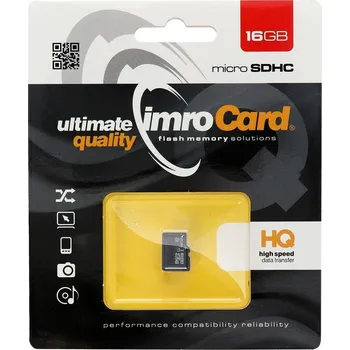 Paměťová karta Paměťová karta Imro Memory Card Microsd 16Gb 100Mb/S Class 10 Uhs I