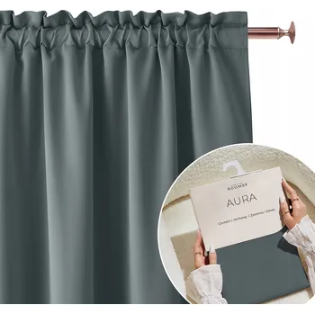 Obraz Hotový závěs do pokoje na pásce s tunýlkem Aura 180x260 šedá tmavá