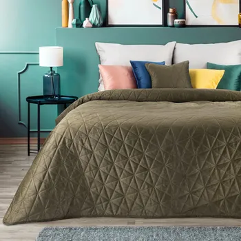 Přehoz na lůžko PŘEHOZ NA POSTEL LUIZ3 200X220 CM HNĚDÝ