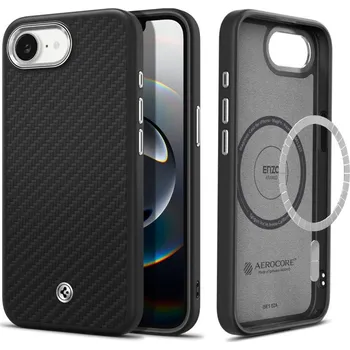 Náhradní kryt pro mobilní telefon Kryt Spigen Enzo Aramid Mag Magsafe iPhone 16e Matte Black
