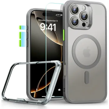 Náhradní kryt pro mobilní telefon Kryt a ochranné sklo ESR Classic Pro set Halolock Magsafe iPhone 16 Pro Max Frosted Grey