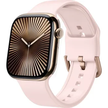 Příslušenství k chytrým hodinkám VSECHNONAMOBIL 87661 SILICONE Vyměnitelný řemínek pro Apple Watch 10 / 11 46mm světle růžový