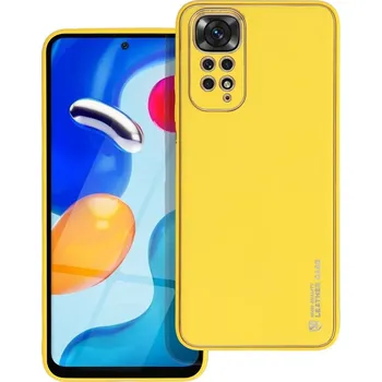 Náhradní kryt pro mobilní telefon Kryt Forcell LEATHER Case Xiaomi Redmi Note 11 / 11S žluté