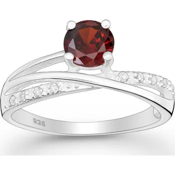 Prsten Stříbrný prsten Ruby ČERVENÝ 54