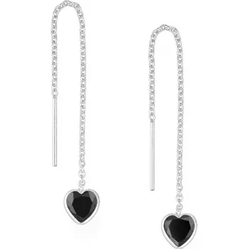 Náušnice Stříbrné náušnice Jasper ČERNÉ