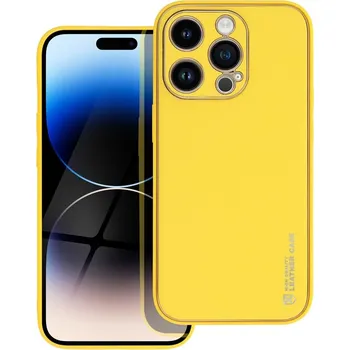Náhradní kryt pro mobilní telefon Kryt LEATHER Case iPhone 14 Pro Yellow