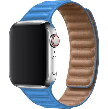 Kožený řemínek Leather Link pro Apple Watch (38/40/41 mm) Blue