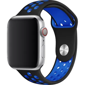Řemínek na hodinky Řemínek pro Apple Watch (38/40/41 mm) Sport, black-Blue (velikost L)