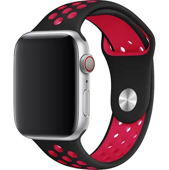 Řemínek na hodinky Řemínek pro Apple Watch (38/40/41 mm) Sport, black-red (velikost S)