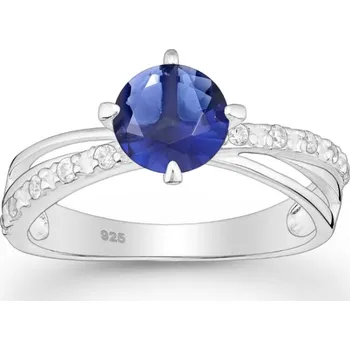 Prsten Stříbrný prsten Zenda MODRÝ 54