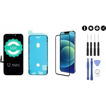 MULTIPACK - LCD displej iPhone 12 Mini + lepení pod displej + 3D ochranné sklo + sada nářadí