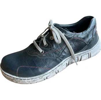 Dámské tenisky Kacper 2-1185 dámské kožené polobotky šíře H šedomodrá Barva: Šedomodrá, Velikost: 39