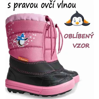 Pánská zimní obuv DEMAR dětské sněhule KENNY 2NB 1502 růžové vel.20-29, růžová - 24-25