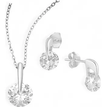 Náušnice Stříbrný set Barva BÍLÝ