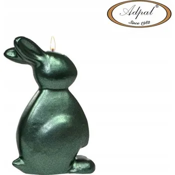 Svíčka VELIKONOČNÍ SVÍČKA S ZAJÍČKEM 1 9 Cm LAHVOVĚ ZELEŇ MET