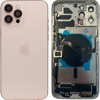 Náhradní kryt pro mobilní telefon Apple iPhone 12 Pro - Zadní housing s předinstalovanými díly (Gold)