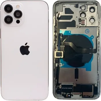Náhradní kryt pro mobilní telefon Apple iPhone 12 Pro - Zadní housing s předinstalovanými díly (Silver)
