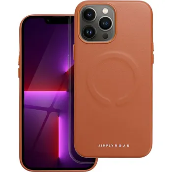 Náhradní kryt pro mobilní telefon Roar Kožený kryt Mag Case - iPhone 13 Pro Max Brown