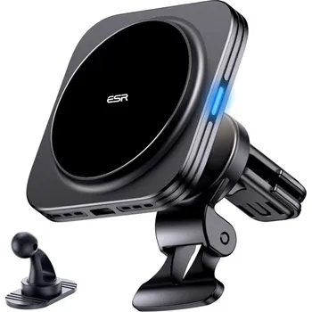 Držák do auta ESR Halolock Magnetic Magsafe Vent Car Mount Wireless Charger Qi2 15W Black