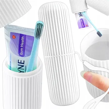 Přenosné cestovní pouzdro na zubní pastu a kartáček bílé