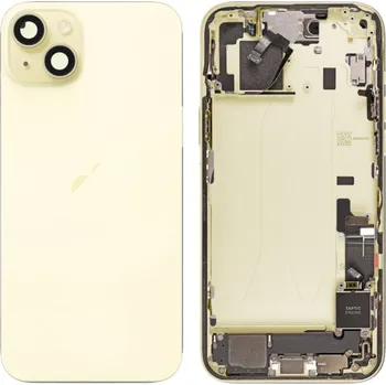 Náhradní kryt pro mobilní telefon Apple iPhone 15 Plus - Zadní housing s předinstalovanými díly (Yellow)