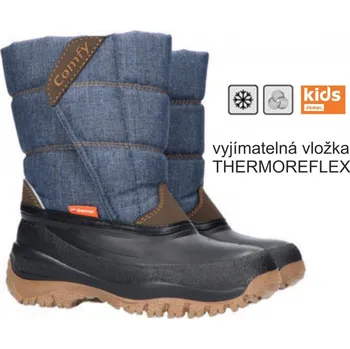 Pánská zimní obuv DEMAR dětské sněhule COMFY A 1356 modrá vel.25-36, --- - 25-26