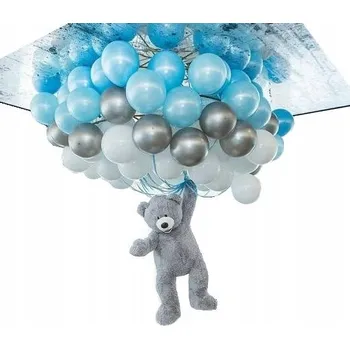 Balónek Balónky světle modrá bílá modrá. Pastelové 50 Ks 051