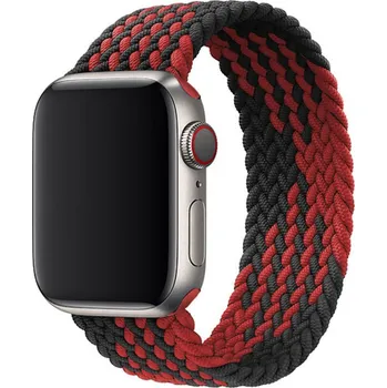 Řemínek na hodinky Řemínek pro Apple Watch (38/40/41mm) Elastic Nylon, velikost 135-150mm - Black Red