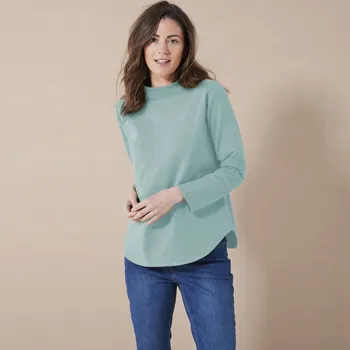 Dámské tričko Moltonové hřejivé tričko se stojáčkem tyrkysová 34/36