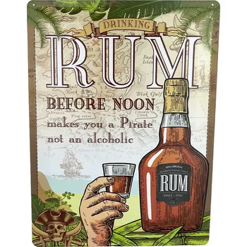 Plechová cedule DODINO Plechová cedule Drinking Rum 30 x 40 cm