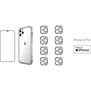 Náhradní díl pro mobilní telefon START PACK - hydrogelová ochranná fólie + 8ks fólie na zadní kameru + průhledný kryt pro iPhone 12 Pro