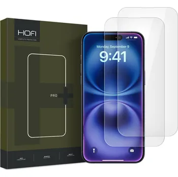Náhradní kryt pro mobilní telefon 2ks v balení, set ochranných skel Hofi Glass Pro+ 2-Pack iPhone 16 Clear