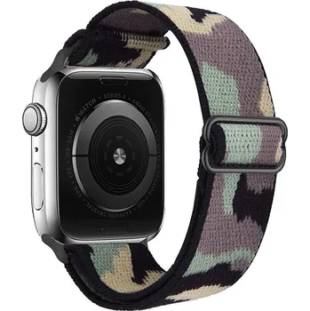 Řemínek na hodinky Scrunchie řemínek pro Apple Watch (42/44/45mm) Camouflage Green