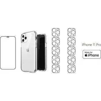 Náhradní díl pro mobilní telefon START PACK - hydrogelová ochranná fólie + 10ks fólie na zadní kameru + průhledný kryt pro iPhone 11 Pro
