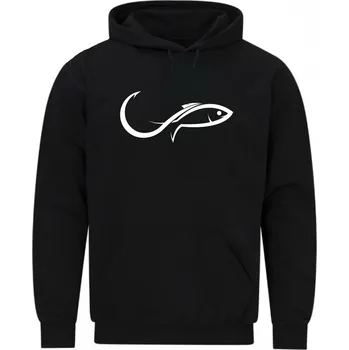 Pánská mikina Pánská mikina Ryba a Hák Fish Hook (Velikost: 5XL, Barva: Černá)
